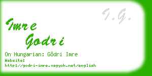 imre godri business card